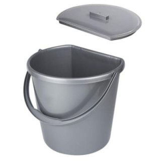 Wiadro 11L z pokrywką przyścienne srebne